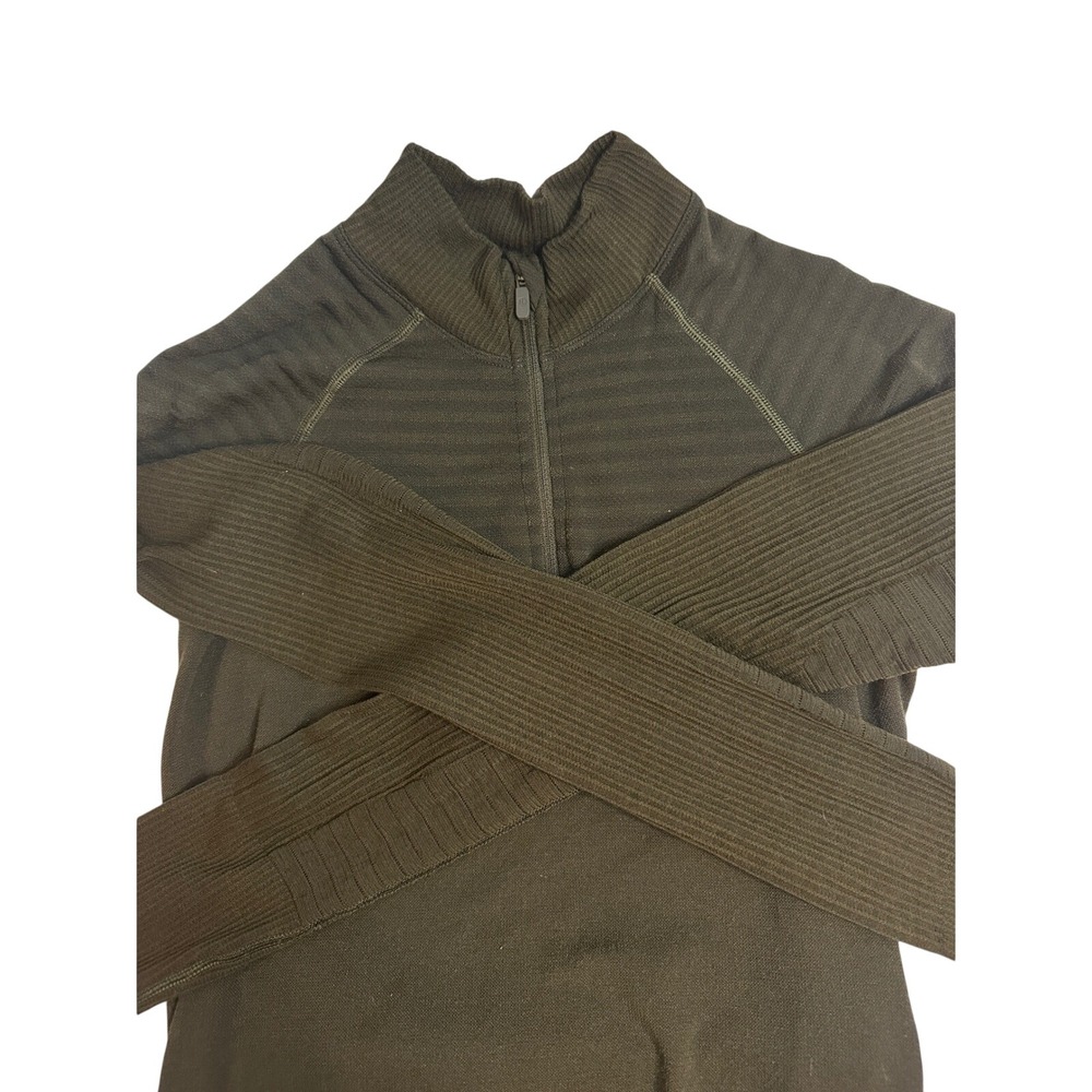 Lululemon Half Zip Pullover Wool‎ Blend  Forest Green Womens 4